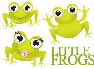 free vector 
								Little Frogs							